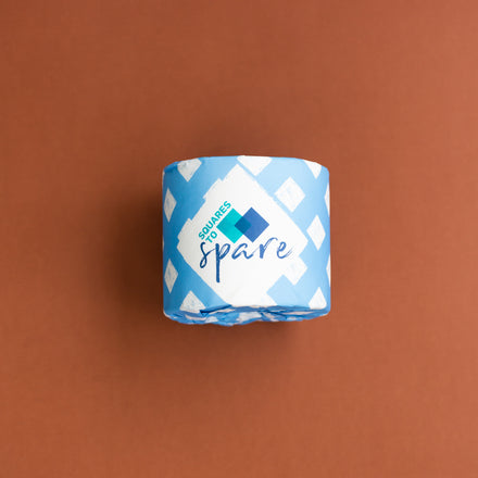 Single roll of Squares to Spare Recycled toilet paper